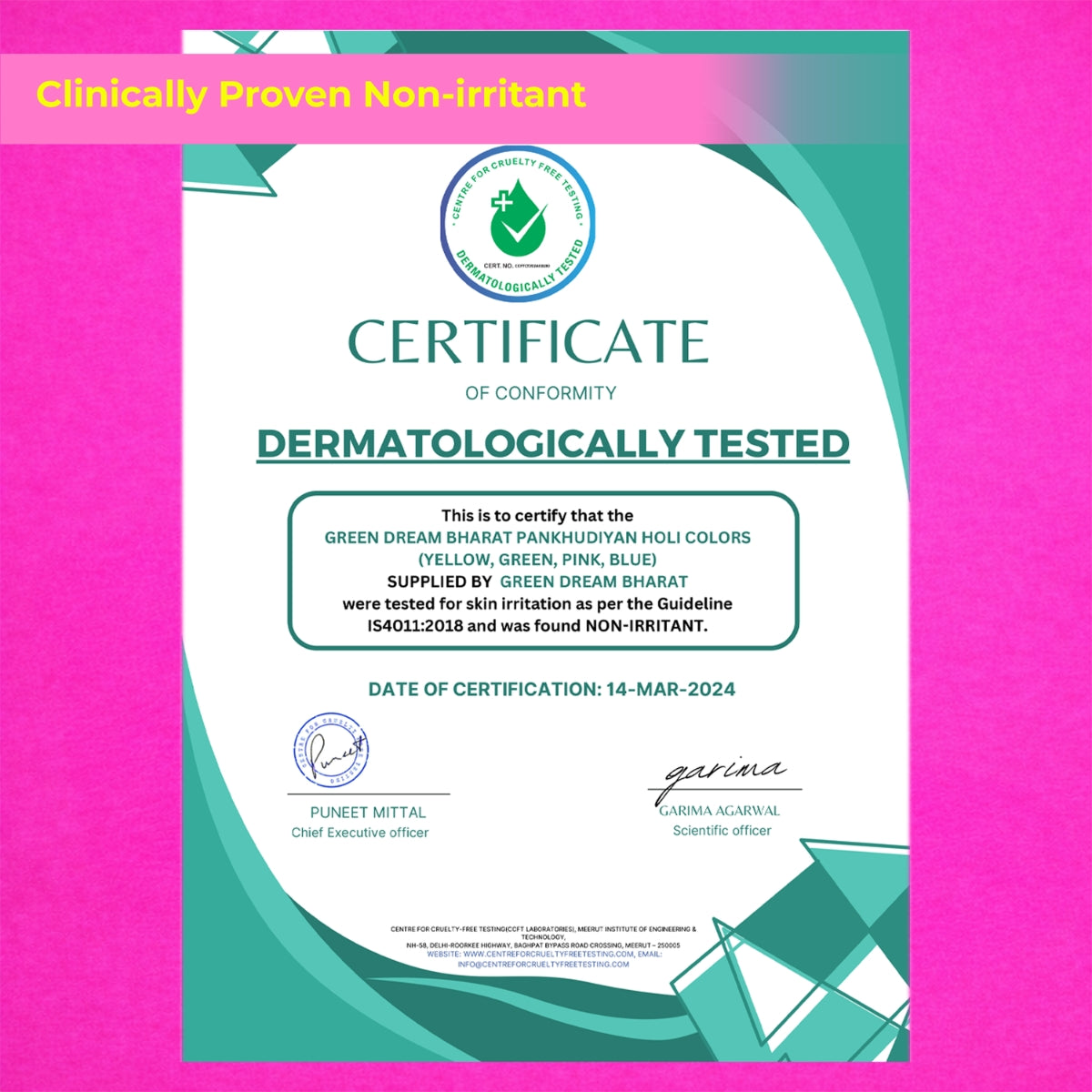 Certified Skin-friendly Holi Colour Set with Chandan Tika, Mukhwas & Thandai | Natural Gulal Gift Box