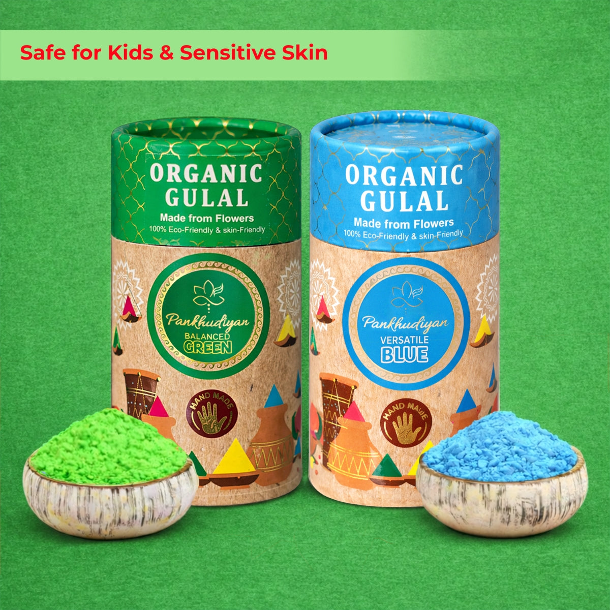Organic Holi Gift Set with Natural Gulal & Premium Thandai Powder | Eco-Conscious Celebration Pack