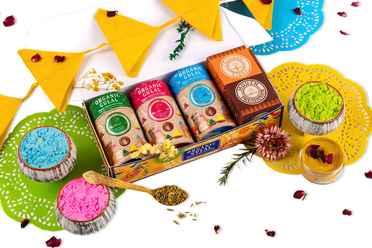 Eco-Conscious Organic Holi Celebration Set – Skin-friendly Gulal with Chandan & Mukhwas