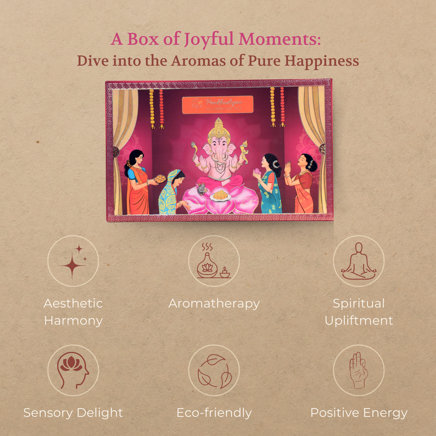 Crafted Bliss Ganpati Luxury Gift Pack with Handmade Incense Sticks, Incense Cones, Hawan Kunds, Diyas